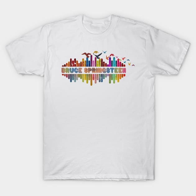 Tone Color Wave With Name-Bruce Springsteen T-Shirt by Mysimplicity.art